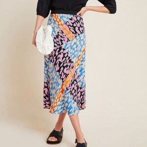 Corey Lynn Carter Leopard Bias Midi Skirt XS